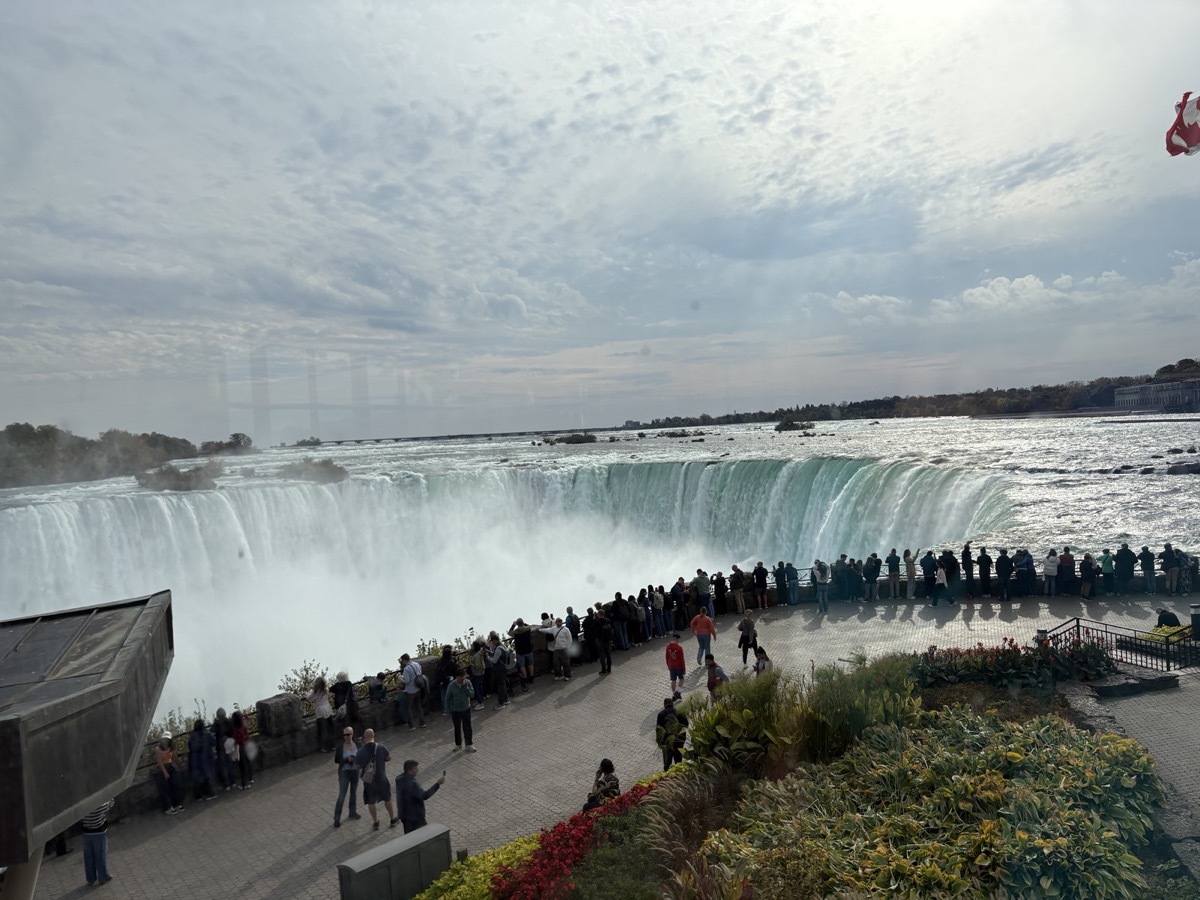 Visitors taking in the view at Niagara Falls
